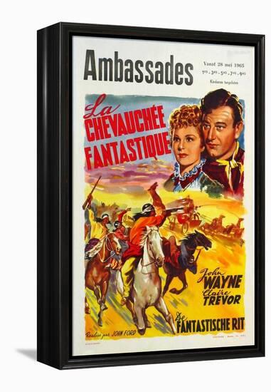 Stagecoach, Belgian Movie Poster, 1939-null-Framed Stretched Canvas