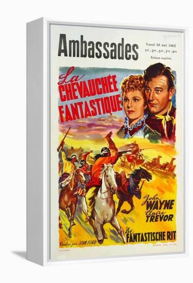 Stagecoach, Belgian Movie Poster, 1939-null-Framed Stretched Canvas