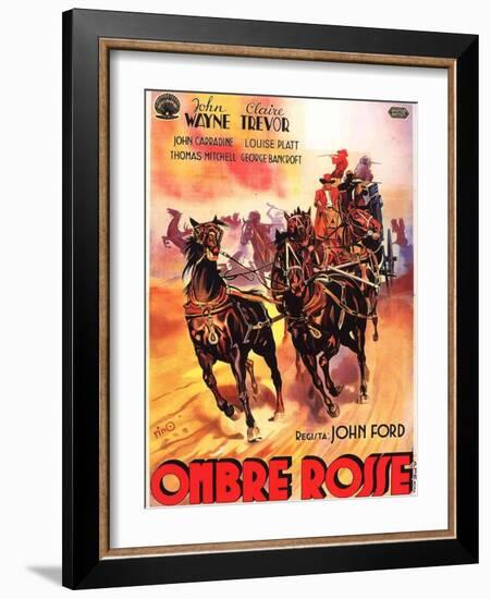 Stagecoach, Italian Movie Poster, 1939-null-Framed Art Print