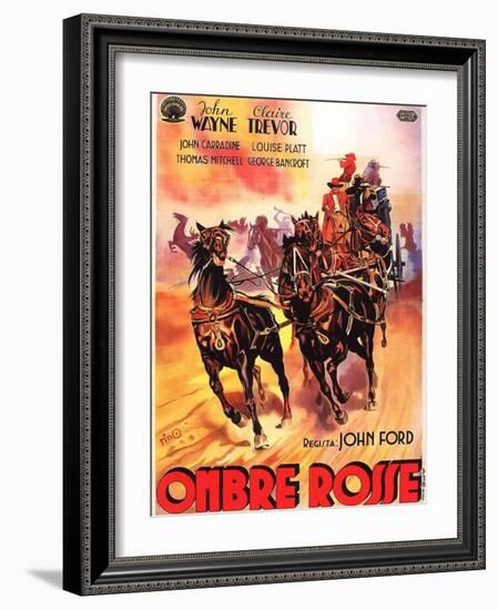 Stagecoach, Italian Movie Poster, 1939-null-Framed Art Print