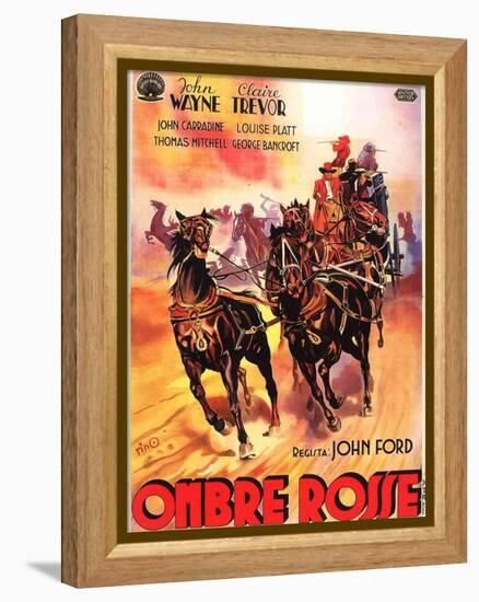 Stagecoach, Italian Movie Poster, 1939-null-Framed Stretched Canvas