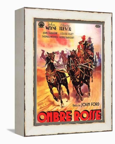 Stagecoach, Italian Movie Poster, 1939-null-Framed Stretched Canvas