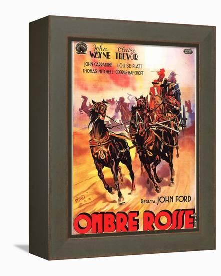 Stagecoach, Italian Movie Poster, 1939-null-Framed Stretched Canvas