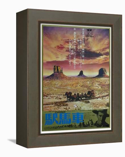 Stagecoach, Japanese Movie Poster, 1939-null-Framed Stretched Canvas