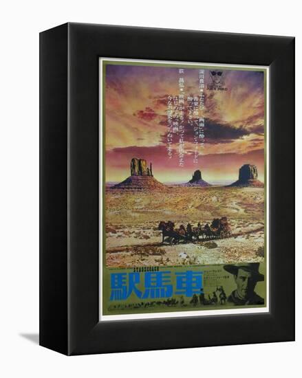 Stagecoach, Japanese Movie Poster, 1939-null-Framed Stretched Canvas