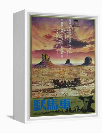 Stagecoach, Japanese Movie Poster, 1939-null-Framed Stretched Canvas