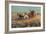 Stagecoach Pursued by Mounted Indians, 1912 (Oil on Canvas)-Richard Lorenz-Framed Giclee Print