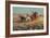 Stagecoach Pursued by Mounted Indians, 1912 (Oil on Canvas)-Richard Lorenz-Framed Giclee Print