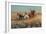 Stagecoach Pursued by Mounted Indians, 1912 (Oil on Canvas)-Richard Lorenz-Framed Giclee Print