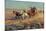 Stagecoach Pursued by Mounted Indians, 1912 (Oil on Canvas)-Richard Lorenz-Mounted Giclee Print