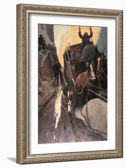 Stagecoach Robbers-Newell Convers Wyeth-Framed Giclee Print