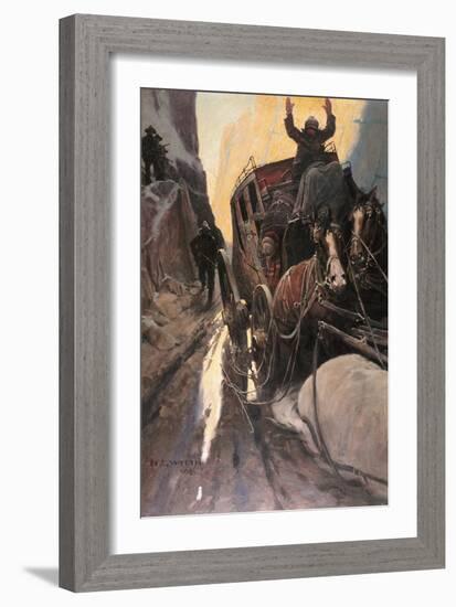 Stagecoach Robbers-Newell Convers Wyeth-Framed Giclee Print