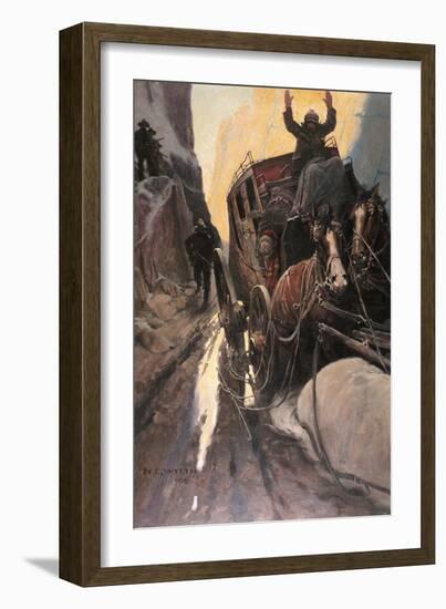 Stagecoach Robbers-Newell Convers Wyeth-Framed Giclee Print