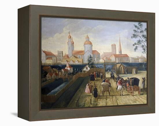 Stagecoach Station in Munich, 1775-Joseph Stephan-Framed Premier Image Canvas