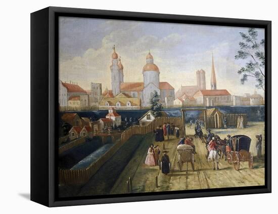 Stagecoach Station in Munich, 1775-Joseph Stephan-Framed Premier Image Canvas