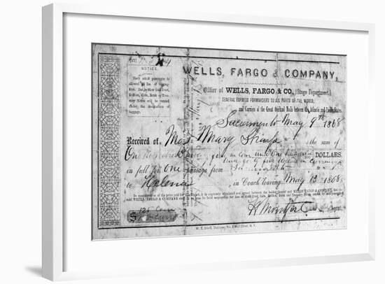 Stagecoach Ticket, 1868-null-Framed Giclee Print