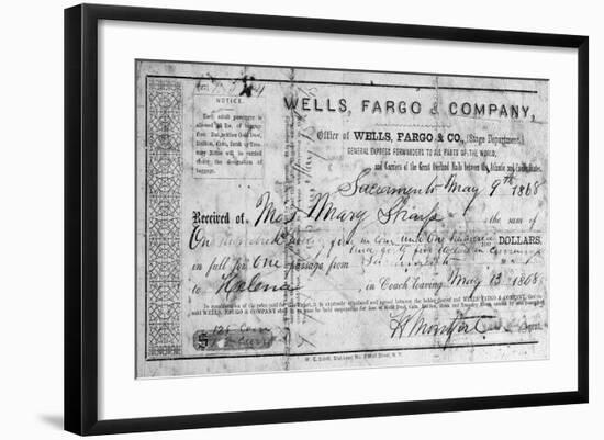 Stagecoach Ticket, 1868-null-Framed Giclee Print