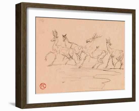 Stags and Hinds-Henri de Toulouse-Lautrec-Framed Giclee Print