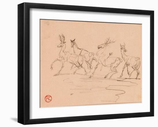 Stags and Hinds-Henri de Toulouse-Lautrec-Framed Giclee Print