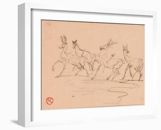 Stags and Hinds-Henri de Toulouse-Lautrec-Framed Giclee Print