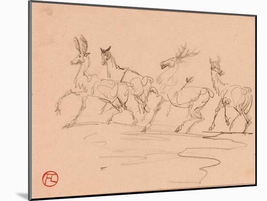 Stags and Hinds-Henri de Toulouse-Lautrec-Mounted Giclee Print
