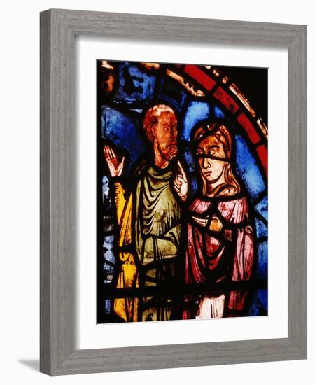 Stained Glass, 13th circa Noah and His Wife Boarding the Ark from the Noah Window-null-Framed Giclee Print