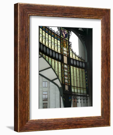 Stained Glass Art Nouveau (Jugendstil) Detail, Municipal House, Prague, Czech Republic-Ethel Davies-Framed Photographic Print