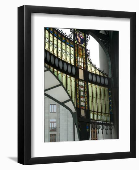 Stained Glass Art Nouveau (Jugendstil) Detail, Municipal House, Prague, Czech Republic-Ethel Davies-Framed Photographic Print