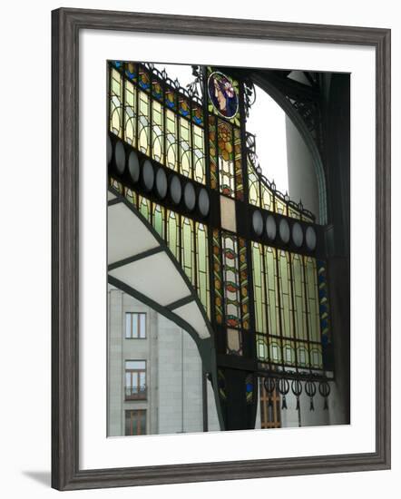 Stained Glass Art Nouveau (Jugendstil) Detail, Municipal House, Prague, Czech Republic-Ethel Davies-Framed Photographic Print