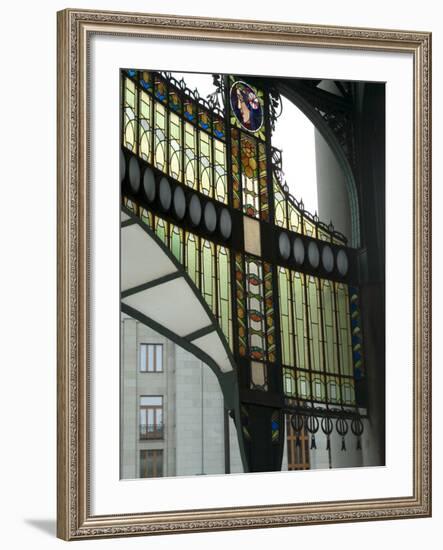 Stained Glass Art Nouveau (Jugendstil) Detail, Municipal House, Prague, Czech Republic-Ethel Davies-Framed Photographic Print