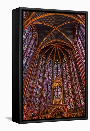 Stained Glass at Saint Chappelle Cathedral Paris, France-William Perry-Framed Premier Image Canvas