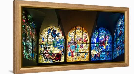 Stained glass Chagall Windows at Hadassah Medical Centre, Jerusalem, Israel-null-Framed Premier Image Canvas