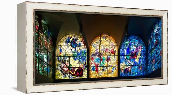 Stained glass Chagall Windows at Hadassah Medical Centre, Jerusalem, Israel-null-Framed Premier Image Canvas