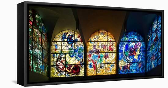 Stained glass Chagall Windows at Hadassah Medical Centre, Jerusalem, Israel-null-Framed Premier Image Canvas