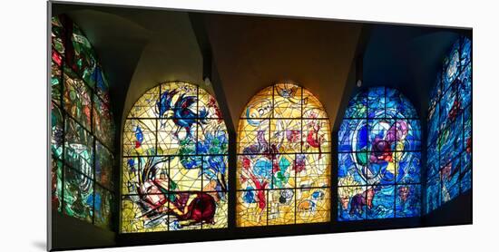 Stained glass Chagall Windows at Hadassah Medical Centre, Jerusalem, Israel-null-Mounted Photographic Print
