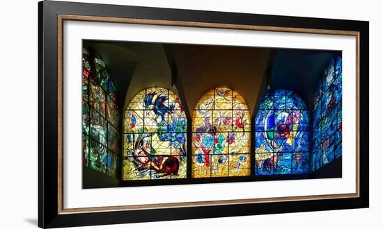 Stained glass Chagall Windows at Hadassah Medical Centre, Jerusalem, Israel-null-Framed Premium Photographic Print