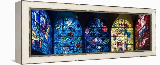 Stained glass Chagall Windows at Hadassah Medical Centre, Jerusalem, Israel-null-Framed Premier Image Canvas