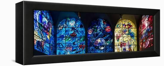 Stained glass Chagall Windows at Hadassah Medical Centre, Jerusalem, Israel-null-Framed Premier Image Canvas