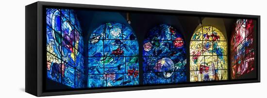 Stained glass Chagall Windows at Hadassah Medical Centre, Jerusalem, Israel-null-Framed Premier Image Canvas