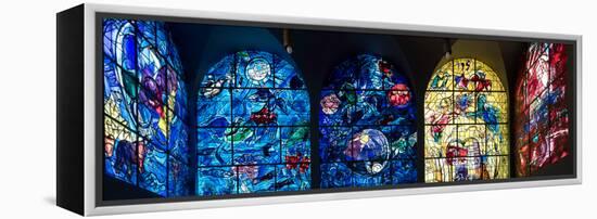 Stained glass Chagall Windows at Hadassah Medical Centre, Jerusalem, Israel-null-Framed Premier Image Canvas