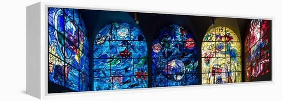 Stained glass Chagall Windows at Hadassah Medical Centre, Jerusalem, Israel-null-Framed Premier Image Canvas