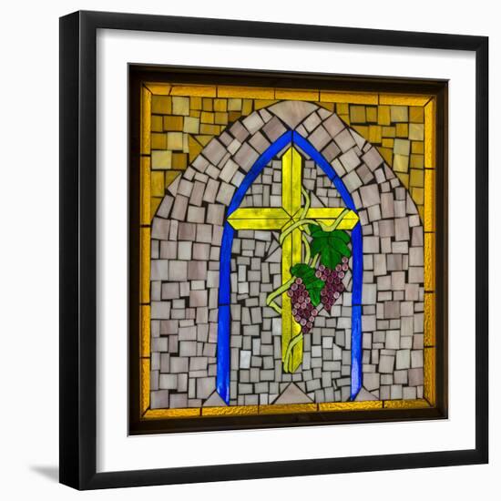 Stained Glass Cross I-Kathy Mahan-Framed Photographic Print