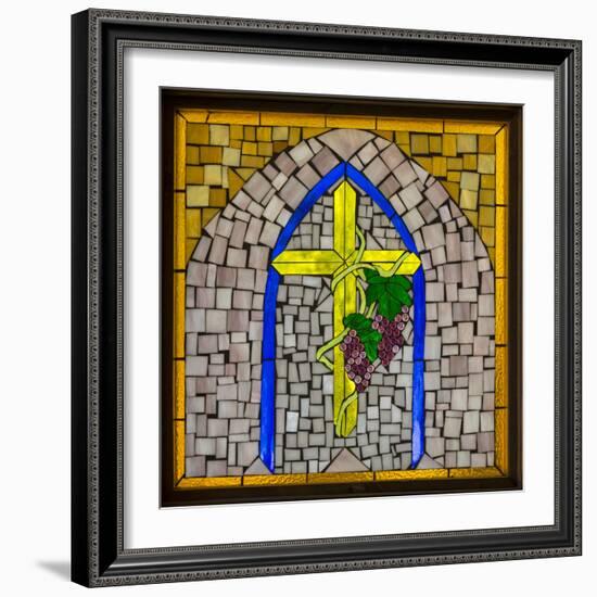 Stained Glass Cross I-Kathy Mahan-Framed Photographic Print