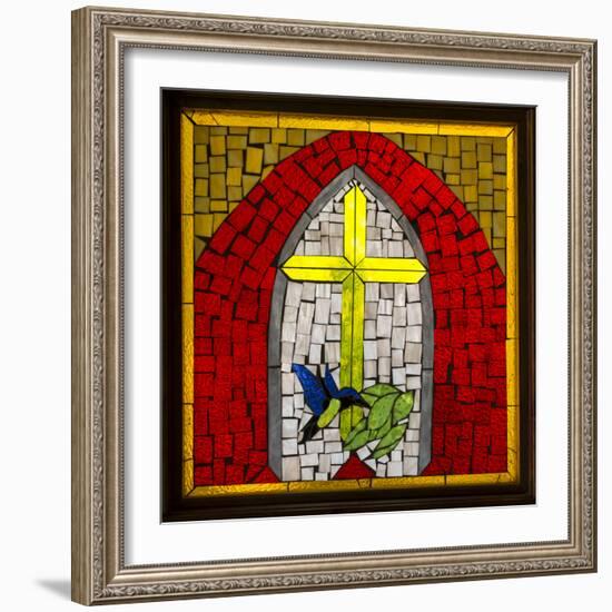 Stained Glass Cross II-Kathy Mahan-Framed Photographic Print