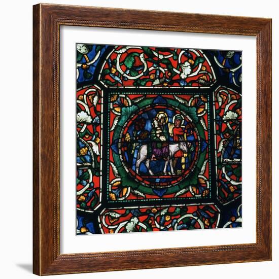 Stained Glass Depiction of the Holy Family Fleeing to Egypt, 12th Century-CM Dixon-Framed Photographic Print