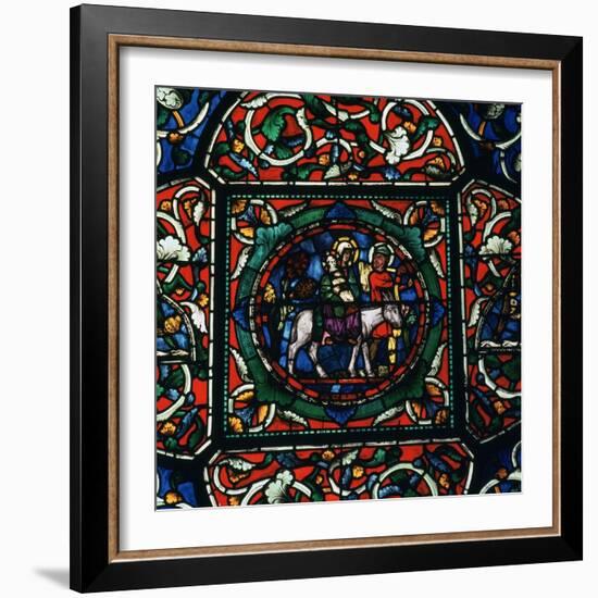 Stained Glass Depiction of the Holy Family Fleeing to Egypt, 12th Century-CM Dixon-Framed Photographic Print