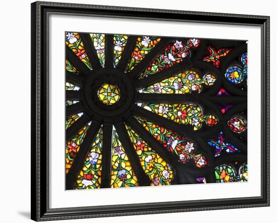 Stained Glass Detail National Basilica, Quito, Ecuador-Brent Bergherm-Framed Photographic Print