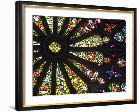 Stained Glass Detail National Basilica, Quito, Ecuador-Brent Bergherm-Framed Photographic Print