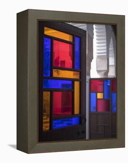 Stained Glass Door, Marrakech, Morocco-David H. Wells-Framed Premier Image Canvas