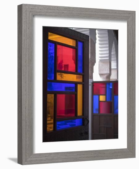 Stained Glass Door, Marrakech, Morocco-David H. Wells-Framed Photographic Print